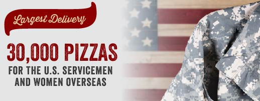 30,000 pizzas were delivered for the U.S. servicemen and women overseas.