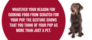 Whatever your reason for cooking food from scratch for your pup, the gesture shows that you think of your pup as more than just a pet.