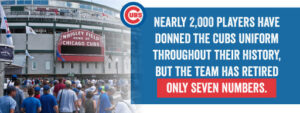 Nearly 2,000 players have donned the Cubs uniform throughout their history but the team has retired only seven numbers.