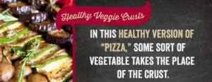 In this healthy version of "pizza," some sort of vegetable takes the place of the crust.